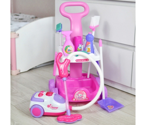 WOOPIE Zestaw do Sprzątania Wózek Odkurzacz Funkcja Ssania + 11 Akc.