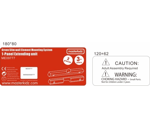 MASTERKIDZ Górna i Dolna Belka do Montażu 1 Tablicy Edukacyjnej Flex