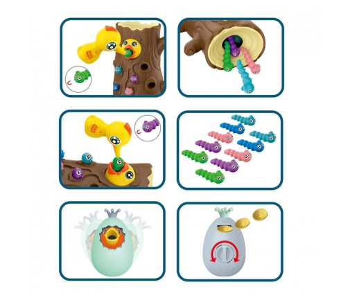 WOOPIE Gra Zręcznościowa Złap Robaczka + Skarbonka Wańka Wstańka Jajko