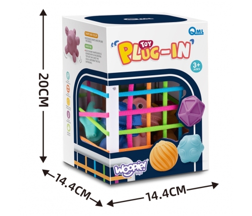 WOOPIE Elastyczna Kostka Sensoryczna Sorter dla Dzieci Kolorowe Dinozaury 6 el.