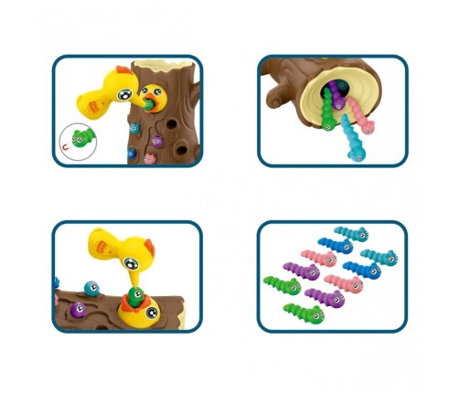 WOOPIE Magnetyczna Gra Zręcznościowa Złap Robaczka 2 Dzięcioły + 10 Robaczków