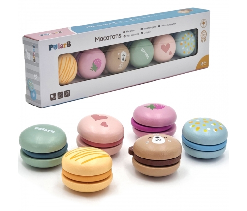 VIGA PolarB Drewniane Ciastka Ciasteczka Cukiernia Zestaw Makaroników