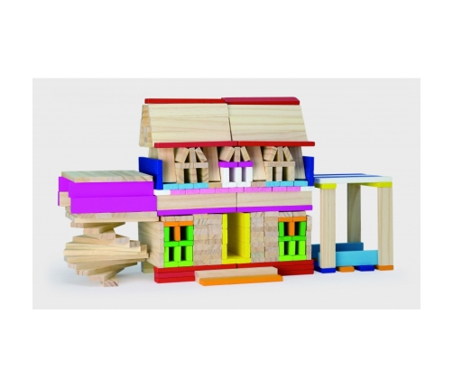 VIGA Drewniane Klocki konstrukcyjne Budynki