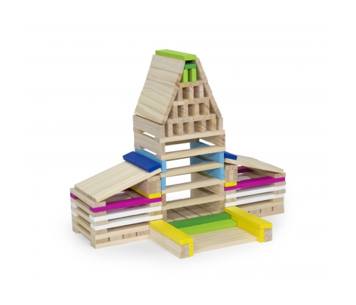 VIGA Drewniane Klocki konstrukcyjne Budynki