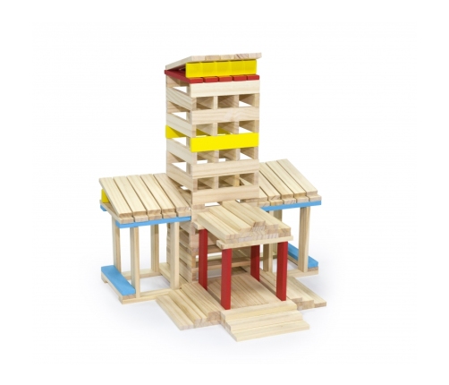 VIGA Drewniane Klocki konstrukcyjne Budynki