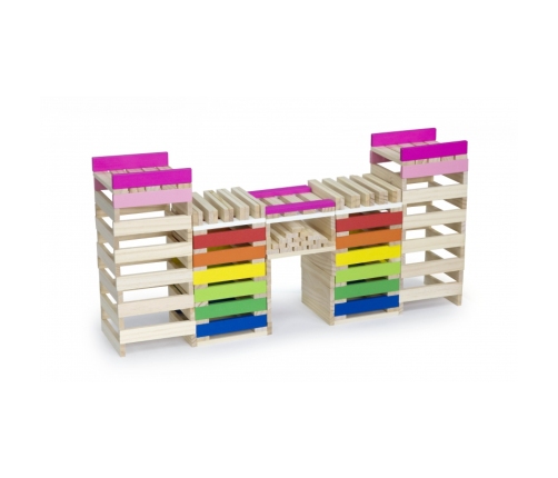 VIGA Drewniane Klocki konstrukcyjne Budynki