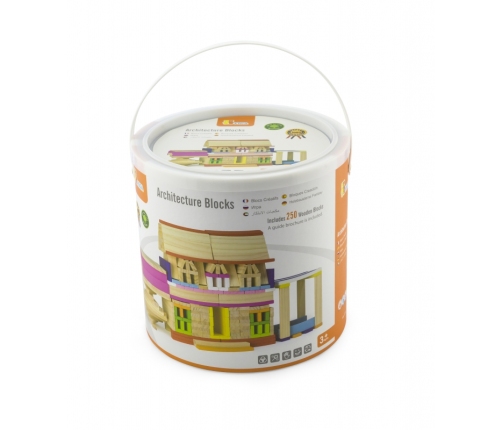 VIGA Drewniane Klocki konstrukcyjne Budynki