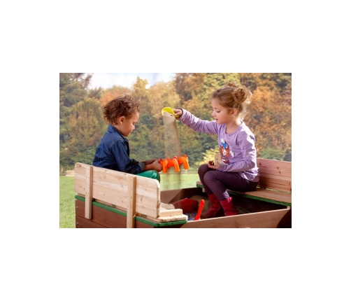 Ella Sandpit AXI wooden sandbox with benches