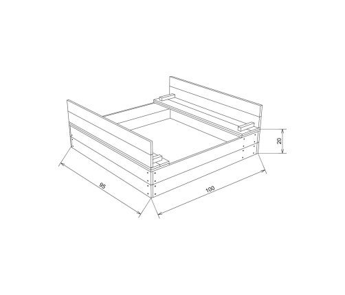 Ella Sandpit AXI wooden sandbox with benches