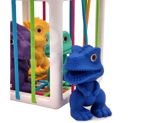 WOOPIE Elastyczna Kostka Sensoryczna Sorter dla Dzieci Kolorowe Dinozaury 6 el.