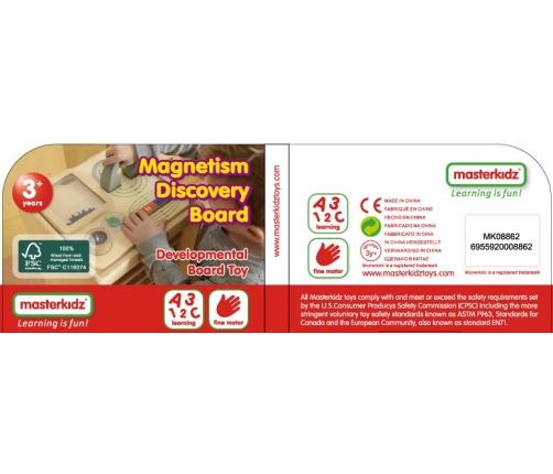 MASTERKIDZ Zabawa Magnetyczna Tablica Edukacyjna Kompas Montessori