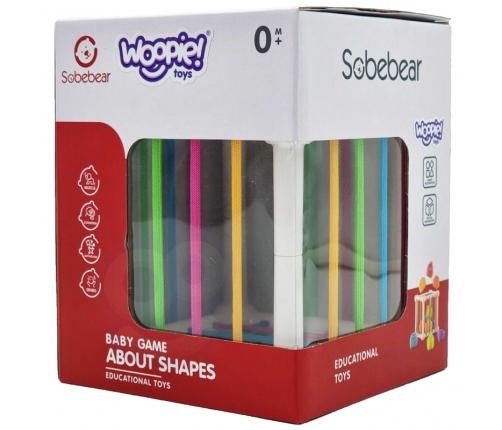 WOOPIE BABY Elastyczna Kostka Sensoryczna Sorter dla Dzieci Zwierzątka + Grzechotka 7 el.