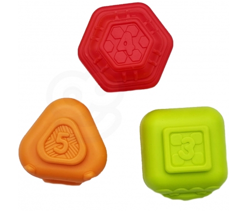 WOOPIE BABY Elastyczna Kostka Sensoryczna Sorter dla Dzieci Zwierzątka + Grzechotka 7 el.