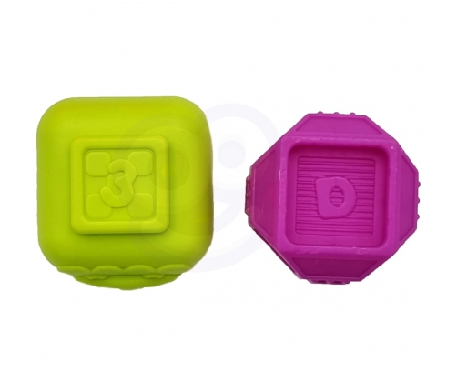 WOOPIE BABY Elastyczna Kostka Sensoryczna Sorter dla Dzieci Zwierzątka + Grzechotka 7 el.