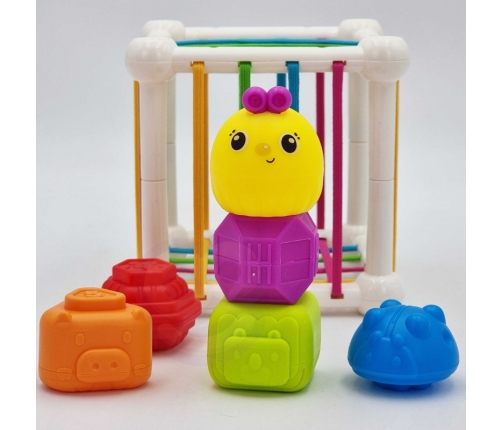 WOOPIE BABY Elastyczna Kostka Sensoryczna Sorter dla Dzieci Zwierzątka + Grzechotka 7 el.