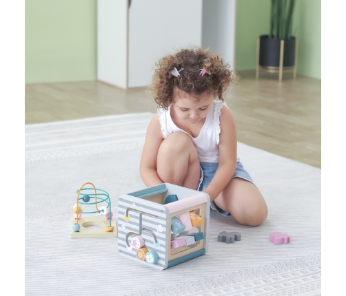 VIGA PolarB Activity Box Drewniane Edukacyjne Centrum Gier 5w1 kostka