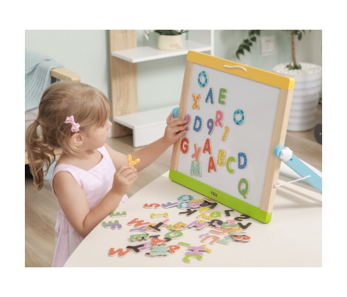 VIGA Drewniany Zestaw Magnetyczny Literki i cyferki