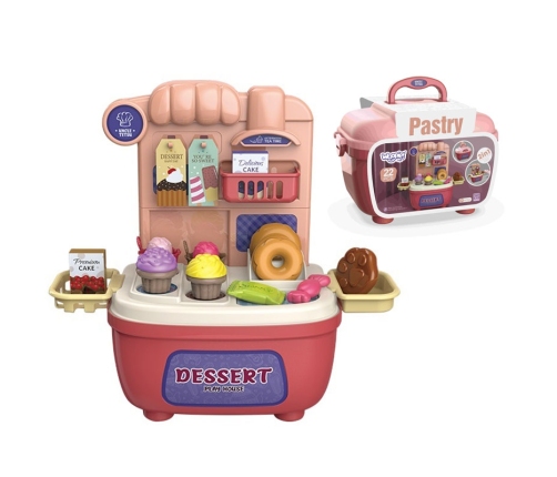 WOOPIE Cukiernia Lodziarnia 2w1 Sklep Walizka 22 el.