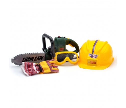 WOOPIE Duża Piła Łańcuchowa Zestaw Narzędzi Kask Okulary Rękawiczki