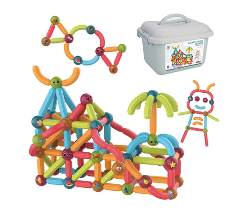 WOOPIE Magnetyczne Klocki Konstrukcyjne Edukacyjne 128 el.