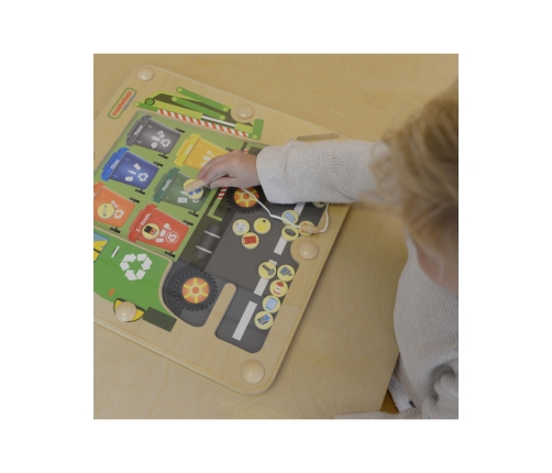 MASTERKIDZ Tablica Magnetyczna Segregowanie Odpadów Ciężarówka do Recyklingu Montessori