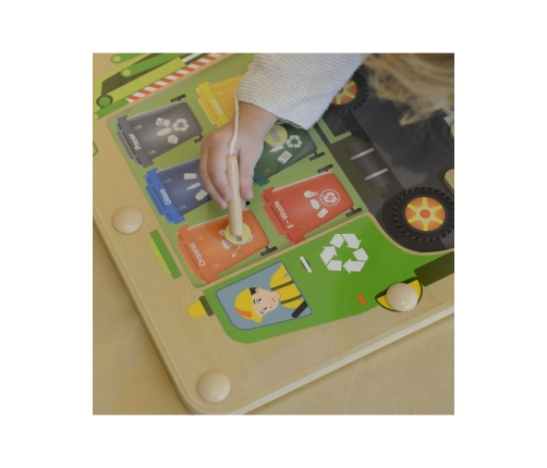 MASTERKIDZ Tablica Magnetyczna Segregowanie Odpadów Ciężarówka do Recyklingu Montessori