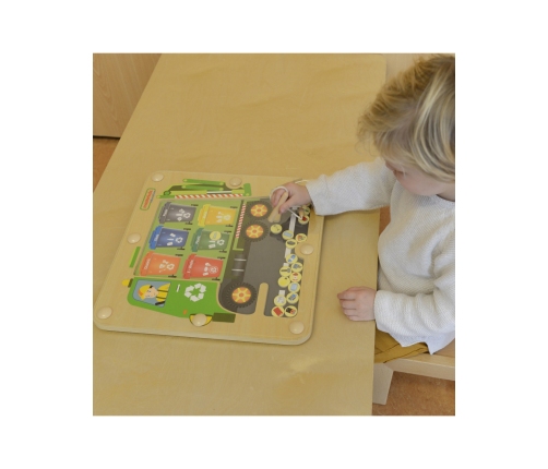 MASTERKIDZ Tablica Magnetyczna Segregowanie Odpadów Ciężarówka do Recyklingu Montessori