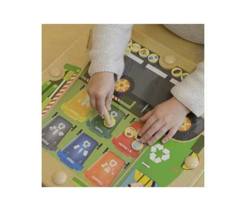 MASTERKIDZ Tablica Magnetyczna Segregowanie Odpadów Ciężarówka do Recyklingu Montessori