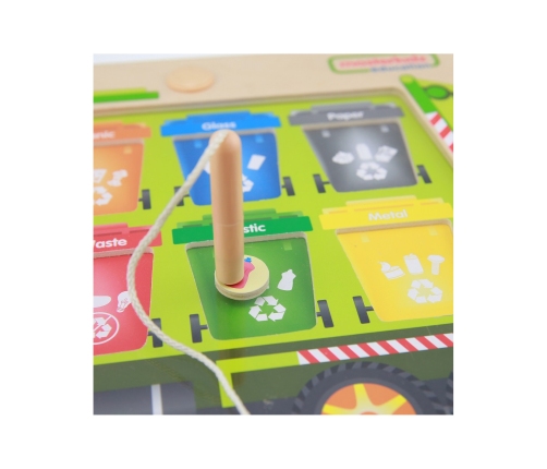 MASTERKIDZ Tablica Magnetyczna Segregowanie Odpadów Ciężarówka do Recyklingu Montessori