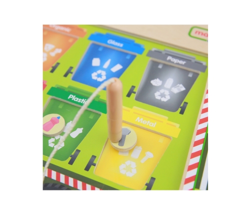 MASTERKIDZ Tablica Magnetyczna Segregowanie Odpadów Ciężarówka do Recyklingu Montessori