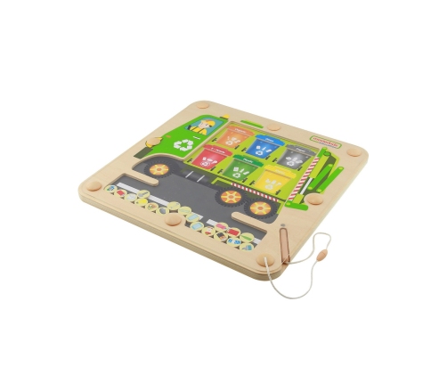 MASTERKIDZ Tablica Magnetyczna Segregowanie Odpadów Ciężarówka do Recyklingu Montessori