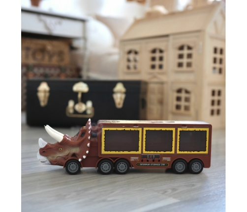 WOOPIE Cięzarówka Dinozaur z Wyrzutnią i Samochodzikami 15 el.