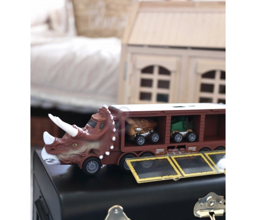 WOOPIE Cięzarówka Dinozaur z Wyrzutnią i Samochodzikami 15 el.