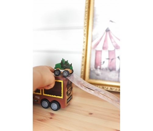 WOOPIE Cięzarówka Dinozaur z Wyrzutnią i Samochodzikami 15 el.