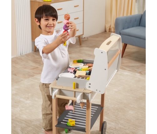 VIGA Duży Drewniany Grill dla Dzieci + 47  Akcesoriów