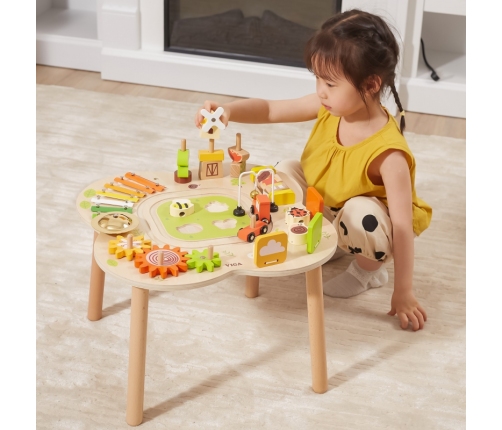 VIGA PolarB Stół Stolik Edukacyjny Aktywności Piramidka Cymbałki Sensoryka Montessori