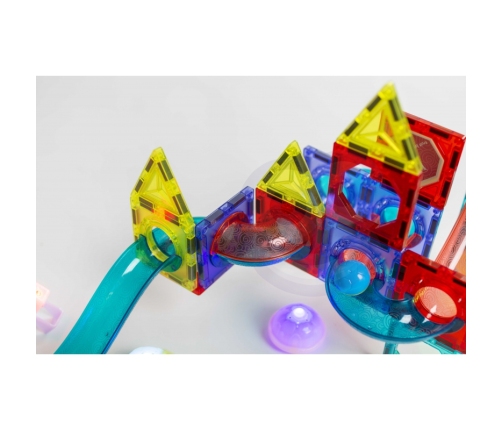 WOOPIE Klocki Magnetyczne Tor Kulkowy Świetlny 75 el.
