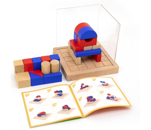 VIGA Drewniana Gra Budowanie Klocki 3D Montessori