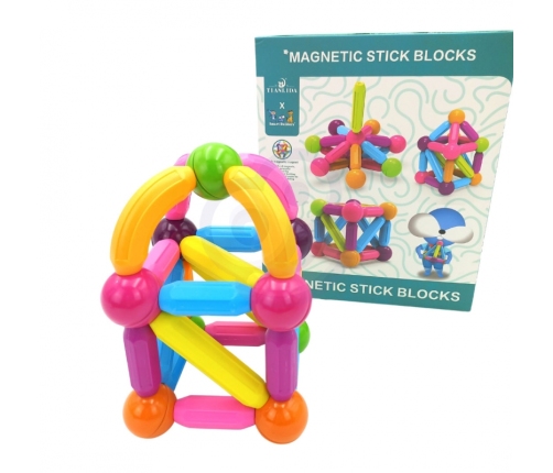 WOOPIE Magnetic Educational Construction Blocks Large Thick 38 pcs.