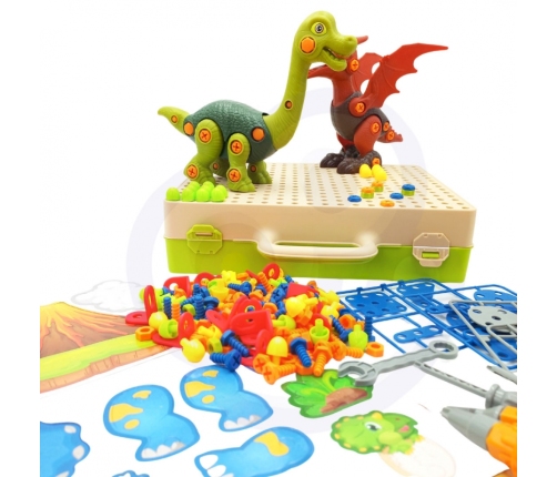 WOOPIE Klocki Konstrukcyjne Dinozaury do Skręcenia Zestaw 3D