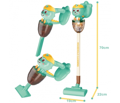 WOOPIE Interaktywny Odkurzacz Dino 3w1 Funkcja Ssania Światło Dźwięk