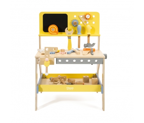 CLASSIC WORLD Drewniany Warsztat Narzędziowy z Tablicą Kredową 27 el.