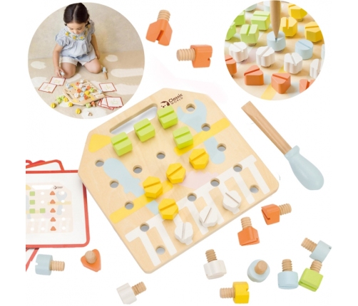 CLASSIC WORLD Wooden Manipulative Board Logic Puzzle