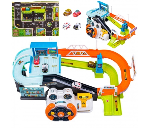 WOOPIE Parking Garaż z Interaktywną Kierownicą + 4 Auta