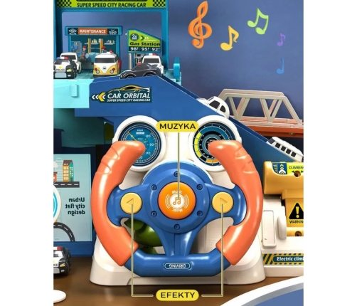 WOOPIE Parking Garaż z Interaktywną Kierownicą + 4 Auta