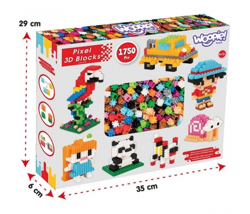 WOOPIE Klocki Konstrukcyjne 3D PIXEL 1750 el.