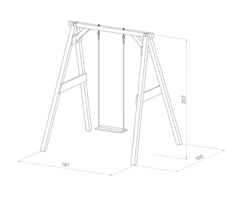 AXI Drewniana Huśtawka z Siedziskiem Szary Plac Zabaw