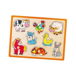 VIGA Drewniane Puzzle Zwierzęta z Farmy Układanka