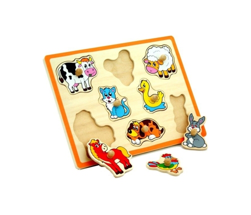 VIGA Drewniane Puzzle Zwierzęta z Farmy Układanka