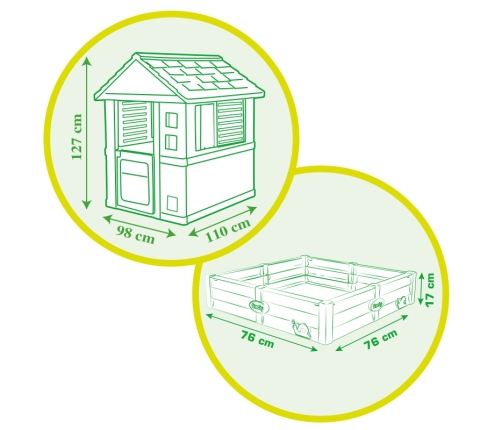 Bērnu dārza mājiņa SMOBY ar smilšu kasti